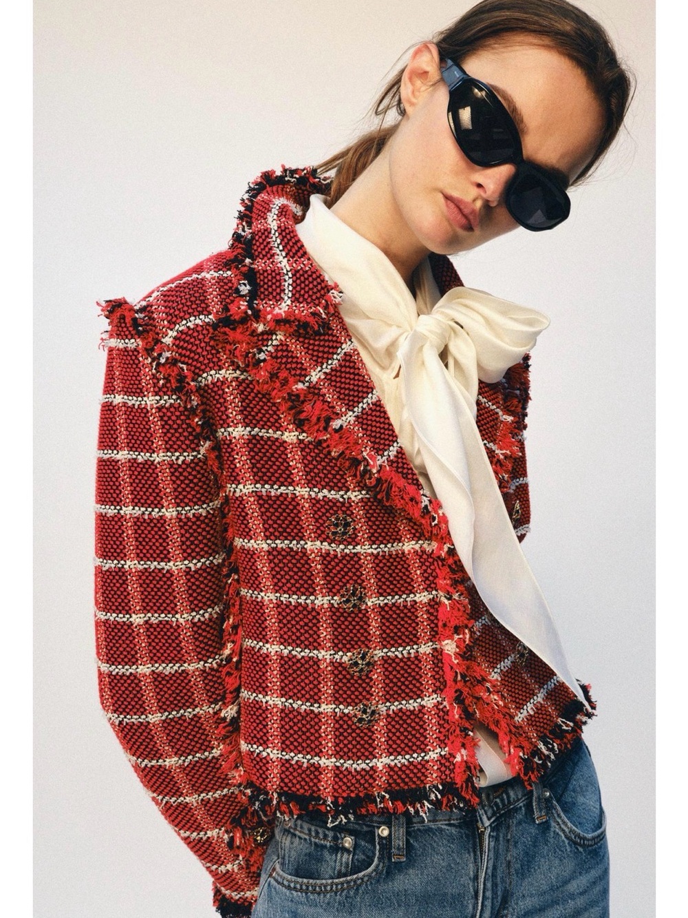 Zara Women Tweed Cropped Double-Breasted Jacket - Picture 2 of 8